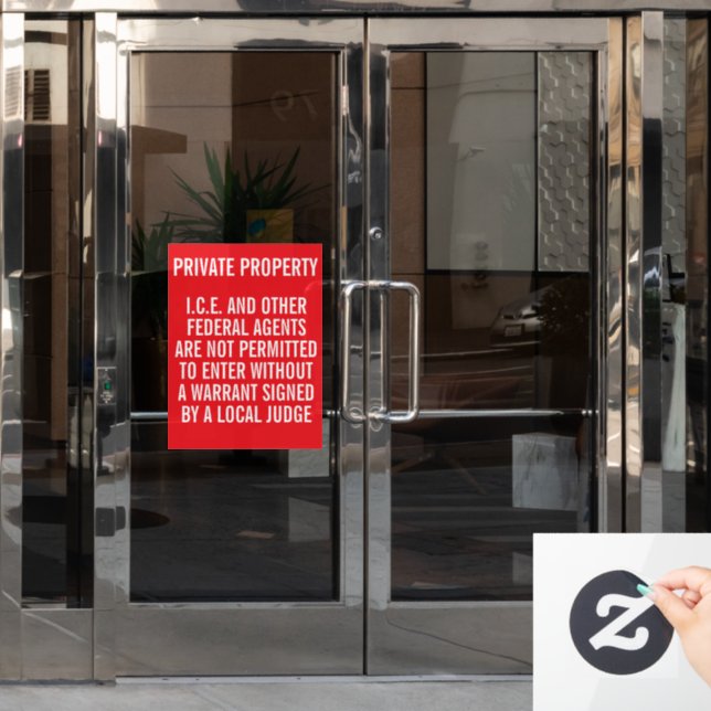 Privateigentum Kennt Eure Rechte Fensteraufkleber (Büro Tür)