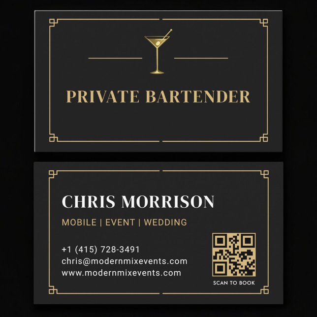 Privater Barkeeper QR-Code Professional Visitenkarte (Von Creator hochgeladen)