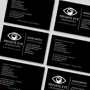 Privater Ermittler Geschäftskarte   Detektiv Visitenkarte
