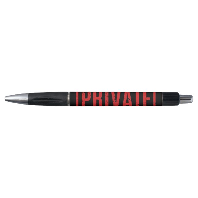 Privater Pen mit schwarzem Stempel Kugelschreiber (Vorderseite)