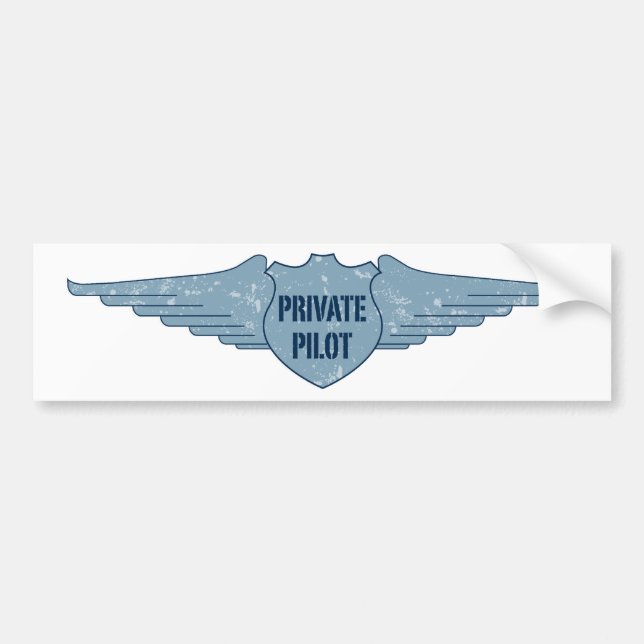 Privater Pilot Blue Wings Autoaufkleber (Vorne)