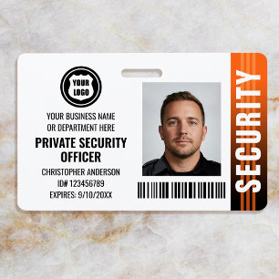 Privater Sicherheitsbeamter Logo Foto Orange Ausweis