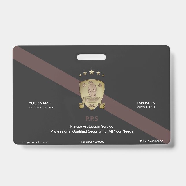 Privater Sicherheitsdienst Ausweis (Vorderseite)