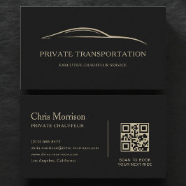 Privater Transport-QR-Code Schwarz & Gold Visitenkarte
