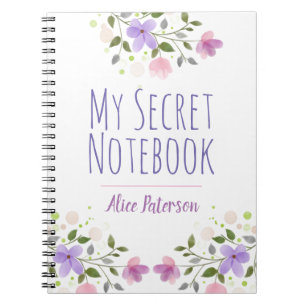 Privates Notebook mit Blume Notizblock