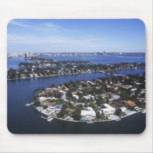 Privathäuser auf einer Insel in der Biscayne Bay, Mousepad