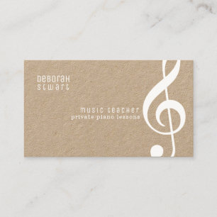 Privatlehrer für Musik rustikale Kraft Visitenkarte