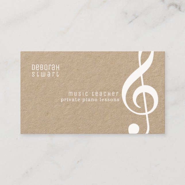 Privatlehrer für Musik rustikale Kraft Visitenkarte (Vorderseite)