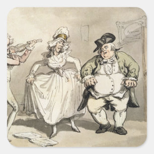 Privatpraxis vorhergehend zum Ball, 'von der Szene Quadratischer Aufkleber