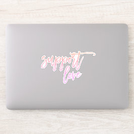 Prix-Anweisung Support-Liebe Rosa Glitzer Notebook Aufkleber