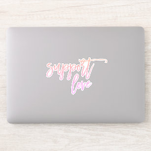 Prix-Anweisung Support-Liebe Rosa Glitzer Notebook Aufkleber