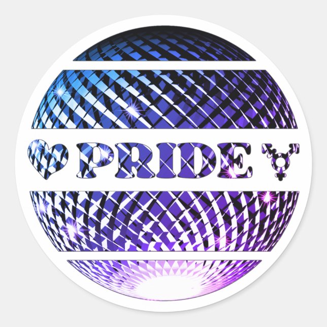Prix disco ball, lgbtq runder aufkleber (Vorderseite)