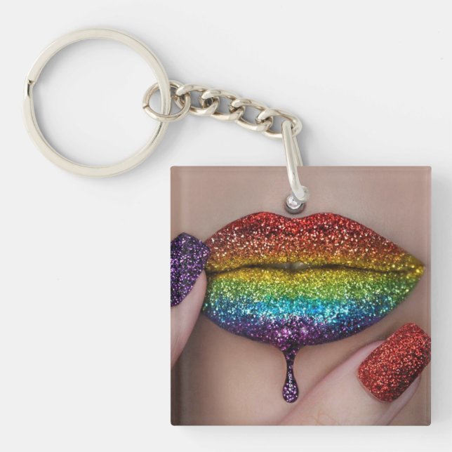Prix Key Ring - Rainbow Lipstick Lesbian Schlüsselanhänger (Vorderseite)