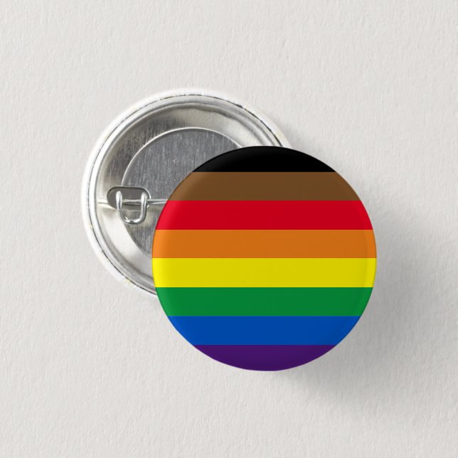 Prix lgbt lgbtq Diversity inklusive Regenbogenflag Button (Vorne & Hinten)