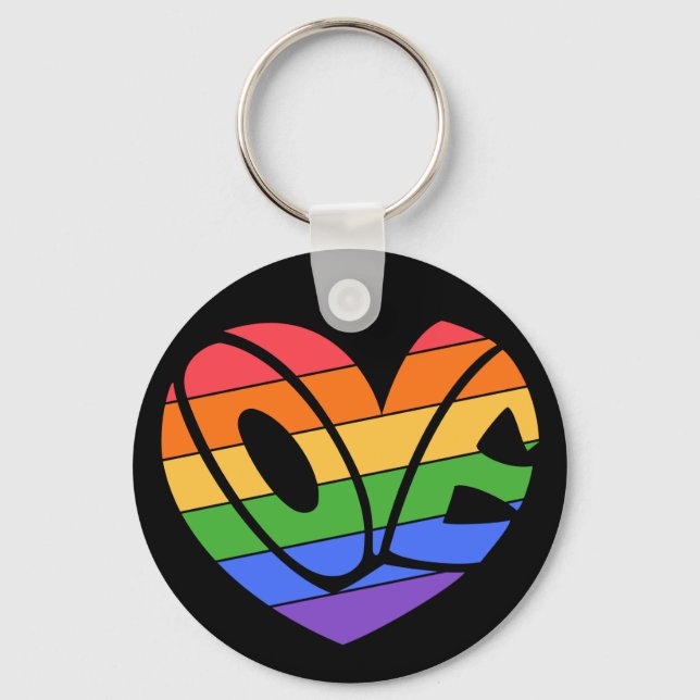 Prix Liebe Heart Gay Rainbow LGBTQ Schlüsselanhänger (Vorderseite)