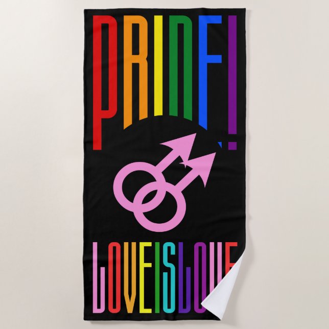 Prix Liebe ist Liebe Gay Couple Sign LGBT Rainbow Strandtuch (Vorderseite)