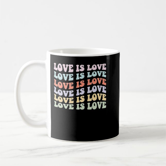 Prix März Rainbow LGBT Gleichheit Liebe ist Liebe  Kaffeetasse (Links)