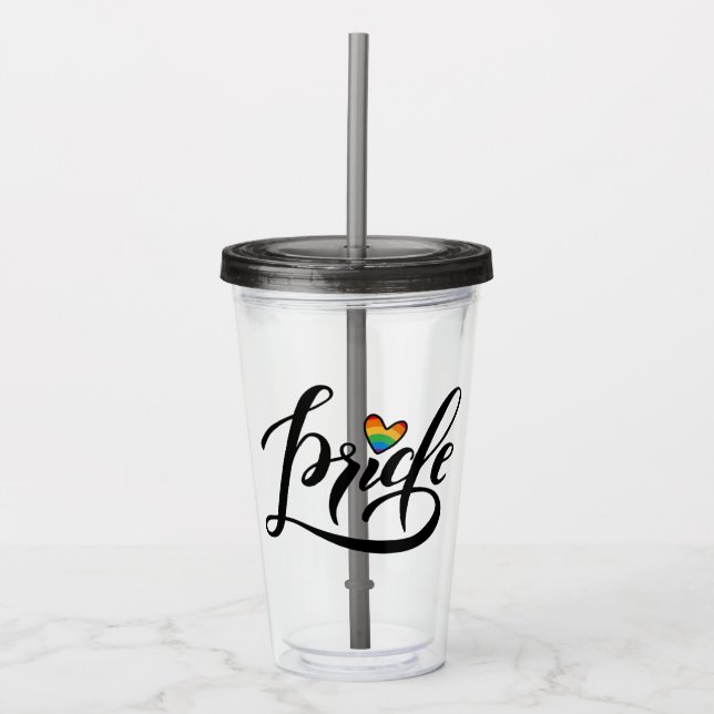 Prix Script Herz Acryltrinkbecher (Vorderseite)