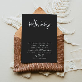 PRIYA Black Contemporary Modern Minimalistisch Bab Einladung