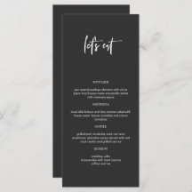 PRIYA Edgy Black Modern Let's Eat Menu