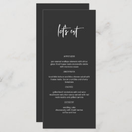 PRIYA Edgy Black Modern Let's Eat Menu Menükarte