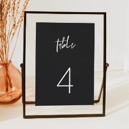 PRIYA Moderne Edgy Black Minimalistische Tischnumm Einladung