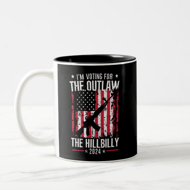 Pro 45 Ich stimme für das Gesetz und die Hillbilly Zweifarbige Tasse (Links)