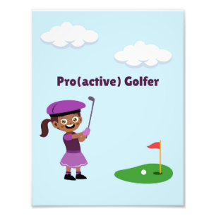 Pro(aktive) Golfer-Wandkunst für Kleinkindmädchen  Fotodruck