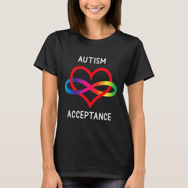 Pro Akzeptanz Neurodität bei Unendlichkeit Autismu T-Shirt (Vorderseite)