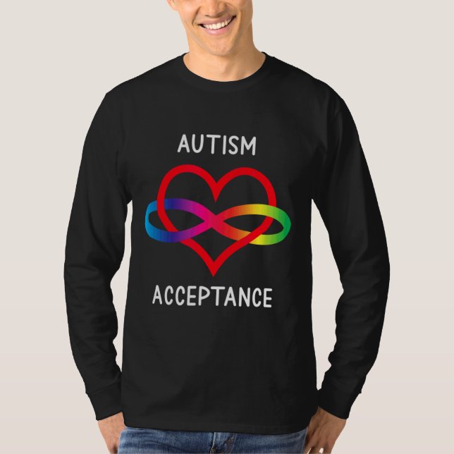 Pro Akzeptanz Neurodität bei Unendlichkeit Autismu T-Shirt (Vorderseite)