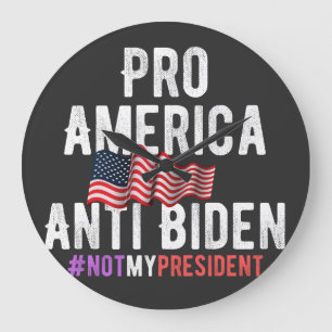 PRO AMERICA ANTI BIDEN GROßE WANDUHR