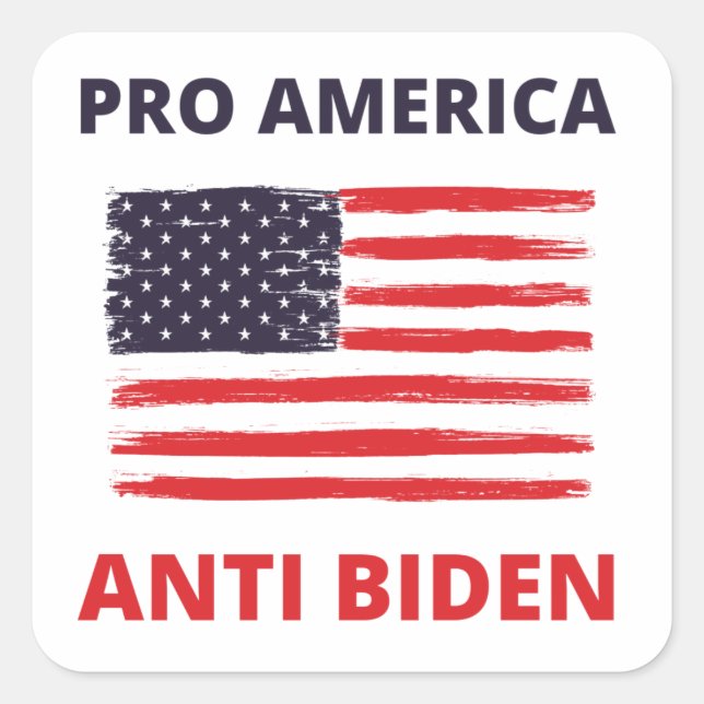 Pro America Anti Biden Quadratischer Aufkleber (Vorderseite)