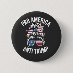 Pro-America Anti-Trump American USA Flag Resist Button