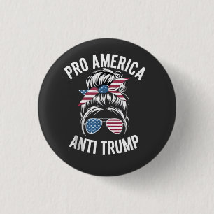 Pro-America Anti-Trump American USA Flag Resist Button
