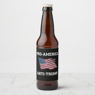 Pro America Anti Trump Vintag USA Flag Bierflaschenetikett