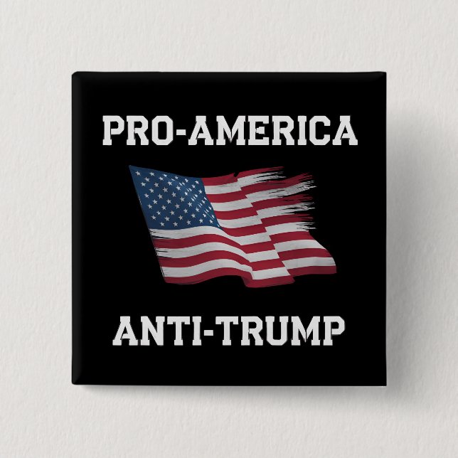 Pro America Anti Trump Vintag USA Flag Button (Vorderseite)