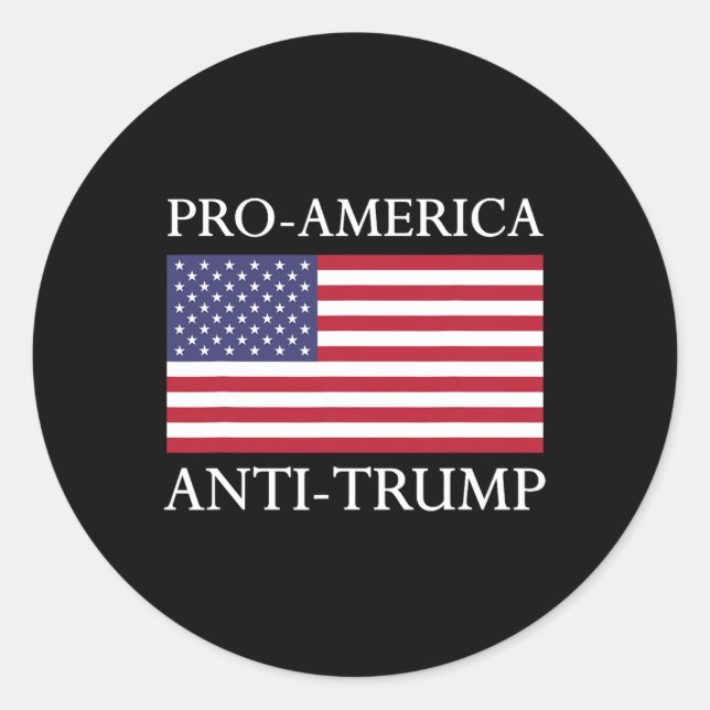 Pro-Amerika Anti-Trump - American Flag Resist Runder Aufkleber (Vorderseite)