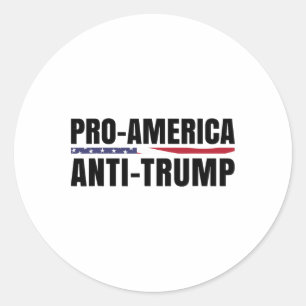 Pro-Amerika Anti-Trump-Flagge Runder Aufkleber