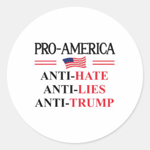 Pro Amerika Anti Trump Hass Lügen Widerstand Schil Runder Aufkleber