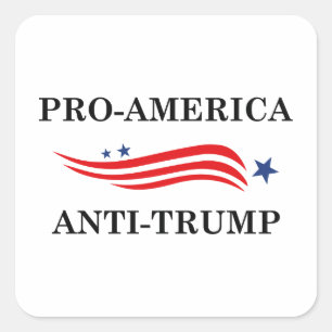 Pro-Amerika Anti-Trumpf Quadratischer Aufkleber