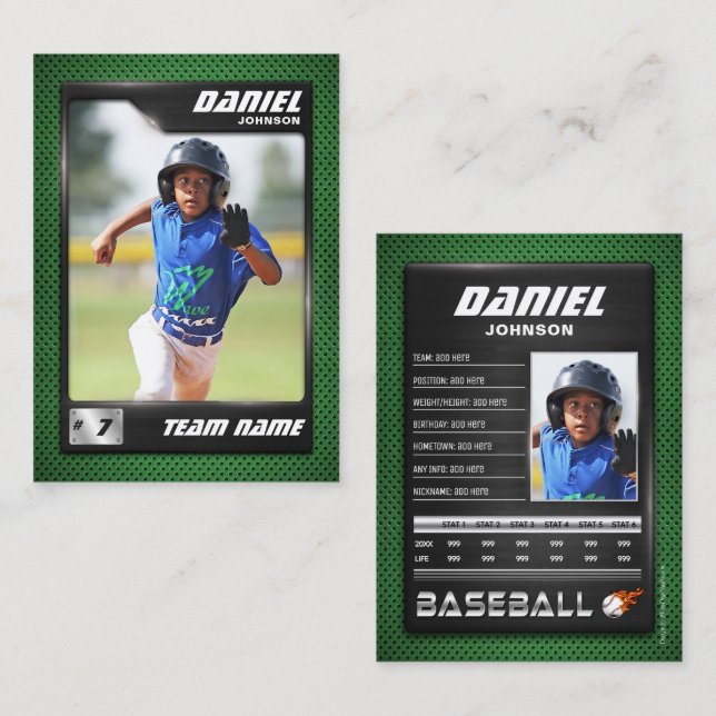 PRO Baseball-Karte mit der Trading Card des Stats  Telefonnummerkarte (Vorne/Hinten)