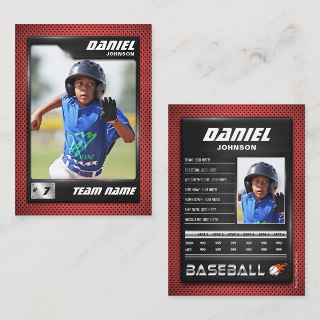 PRO Baseball-Karte mit der Trading Card des Stats  Telefonnummerkarte (Vorne/Hinten)