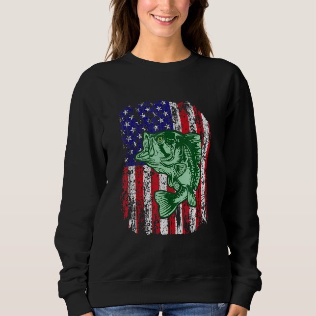 Pro Bass Fischen American Flag Angler Fischer 4t Sweatshirt (Vorderseite)