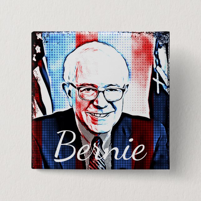 Pro Bernie Sanders Support Digital Art Button (Vorderseite)