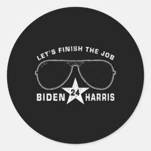 Pro Biden Harris Präsident Demokratie Kampagne Vin Runder Aufkleber