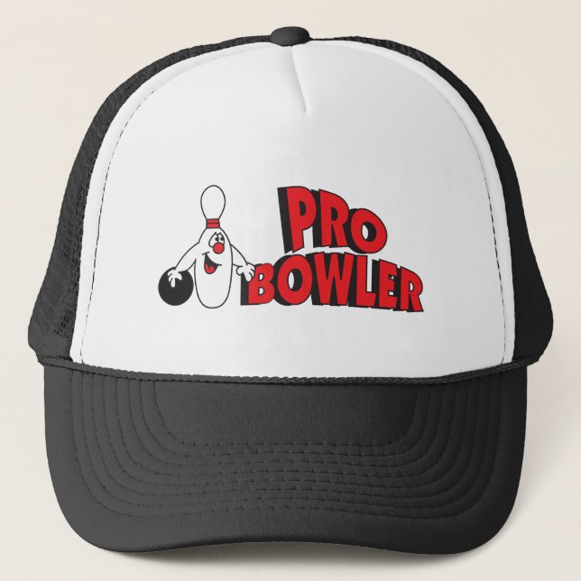 Pro Bowler 🎳 Bowling Button Truckerkappe (Vorderseite)