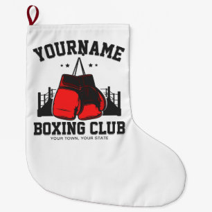 Pro Boxer ADD NAME Red Gloves Boxring Training Großer Weihnachtsstrumpf