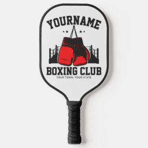 Pro Boxer ADD NAME Red Gloves Boxring Training Pickleball Schläger