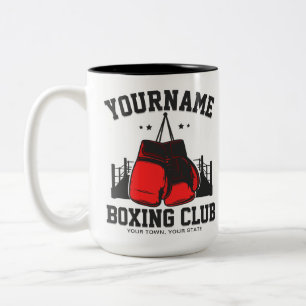 Pro Boxer ADD NAME Red Gloves Boxring Training Zweifarbige Tasse