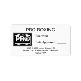 PRO BOXING ADRESSAUFKLEBER